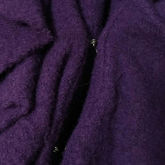 Wool violet ruffled sweater jacket - Picture 3 of 4